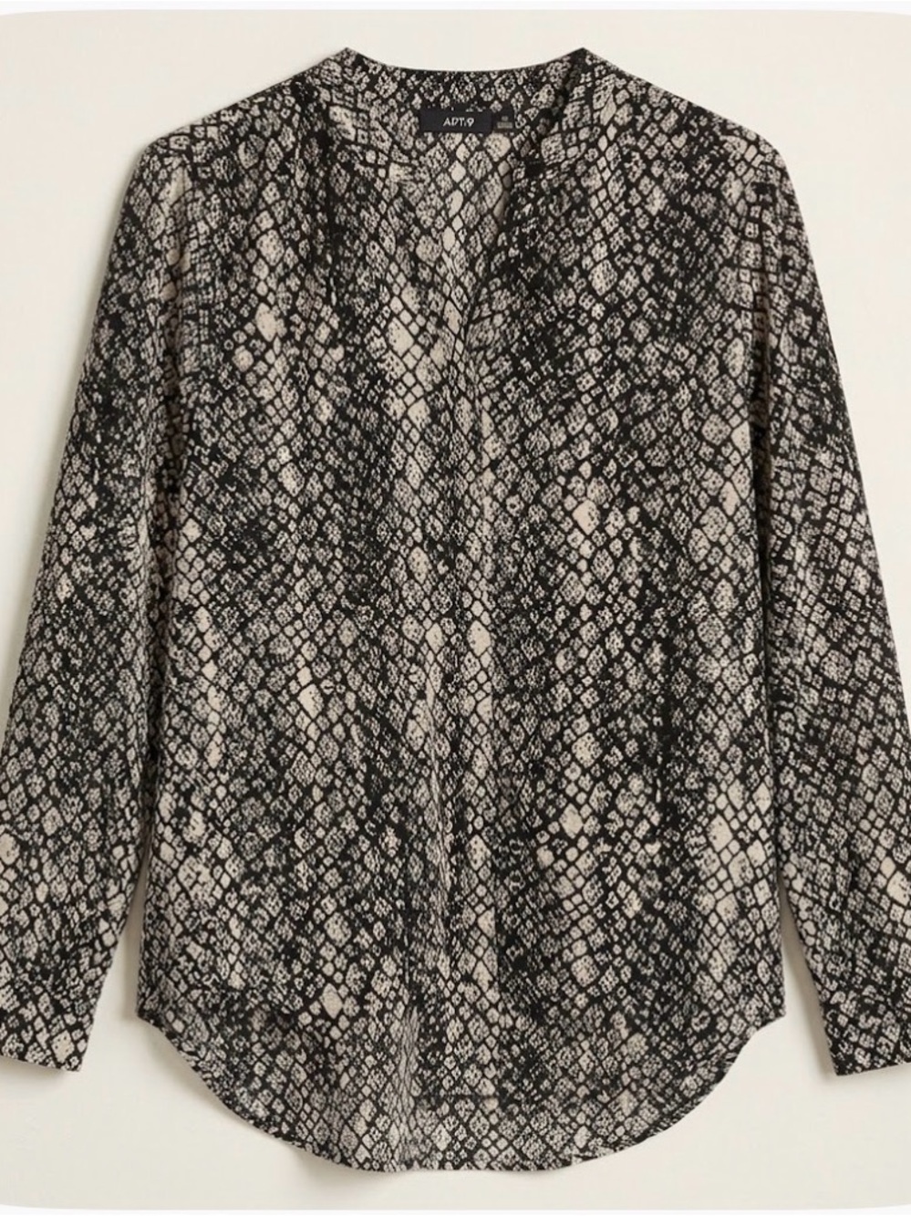 APT. 9 Snake Print Hi-Lo Blouse, Women’s Size M, Black White